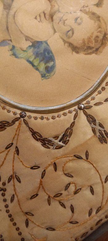 Embroidery on silk XIXth