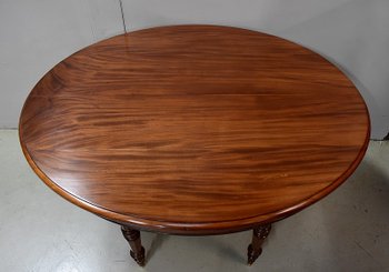 Oval table in solid mahogany, Louis-Philippe period - Middle 19th century