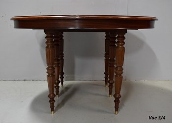 Oval table in solid mahogany, Louis-Philippe period - Middle 19th century