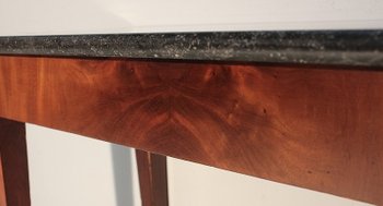 Small Console Table in Mahogany Burl veneer, Directoire taste - 1st part of the XIXth century