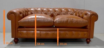 Chesterfield Leather Sofa - Late 19th century