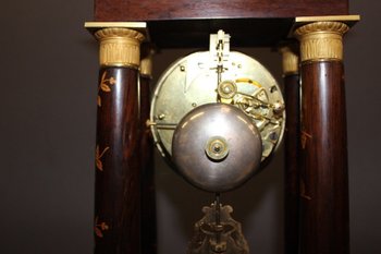 Charles X Portico Clock In Flower Marquetry