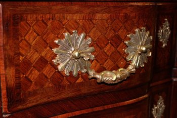 Louis XIV Crossbow Chest Of Drawers In Cube Marquetry