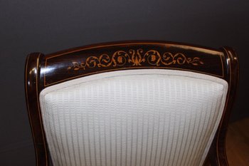 Pair Of Charles X period Armchairs In Marquetry