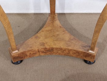 Pedestal table in walnut and marble, Restoration period - Early 19th century