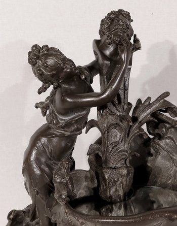 Sculpture en Etain « La fontaine », de G. Van de Voorde , Art Nouveau – 1900