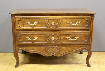 Provencal Chest Of Drawers In Walnut Dite Sauteuse XVIII