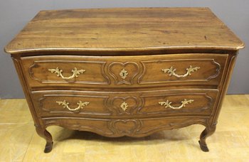 Provencal Chest Of Drawers In Walnut Dite Sauteuse XVIII