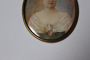 Miniature On Ivory Representing A Woman XX