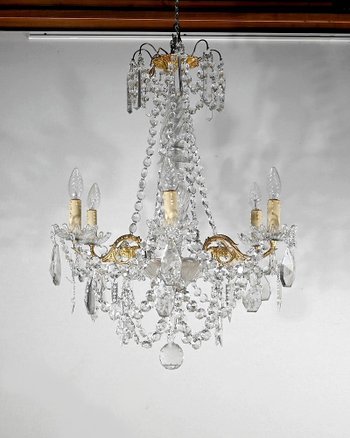 Lustre en Cristal et Bronze, style louis XV, époque Napoléon III – Milieu XIXe