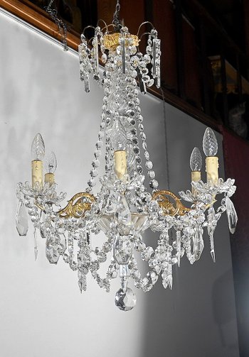 Lustre en Cristal et Bronze, style louis XV, époque Napoléon III – Milieu XIXe