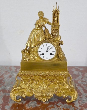 Pendule en bronze doré, époque Napoléon III – Milieu XIXe