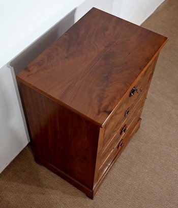 Petite Commode Chiffonnière en Ronce d’Acajou – Fin XIXe