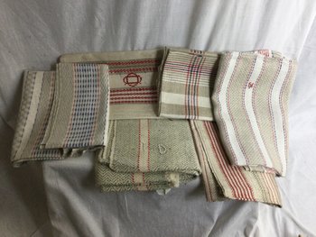 6 antique linen tea towels