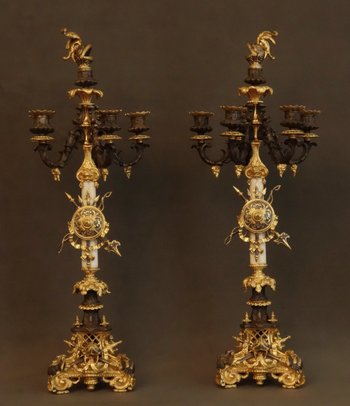 Paire De Girandoles Aux Trophées 1820