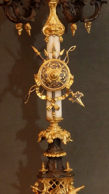 Paire De Girandoles Aux Trophées 1820