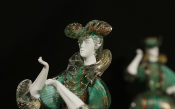 Pair of Murano glass characters