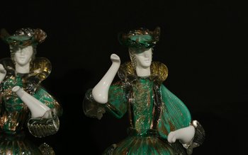 Pair of Murano glass characters