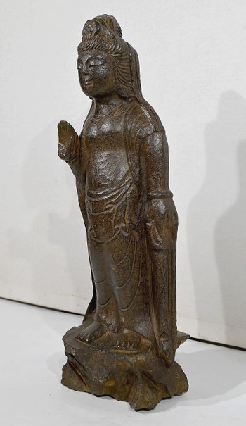 Black Stone Buddha Statue - 2nd half XIXth century