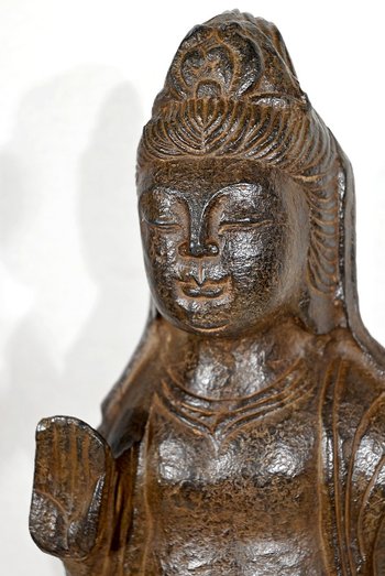 Black Stone Buddha Statue - 2nd half XIXth century