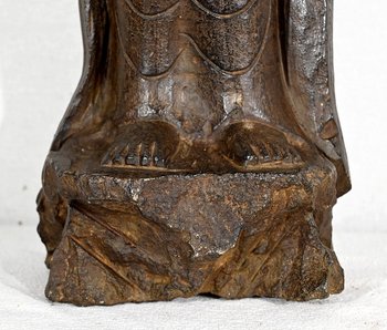 Black Stone Buddha Statue - 2nd half XIXth century