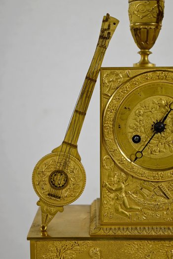 Clock in gilded bronze, stamped " Leroy Palais Royal ", Empire period - Early 19th century