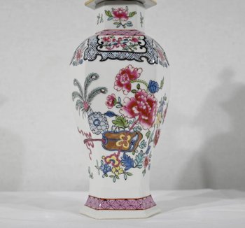 Pair of Hexagonal Earthenware Vases, China - Late 19th century