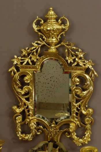 Paire d'Importantes Appliques Style Louis XIV XIXème