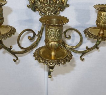 Importante coppia di appliques a 3 bracci in ormù di Napoleone III - metà del XIX secolo