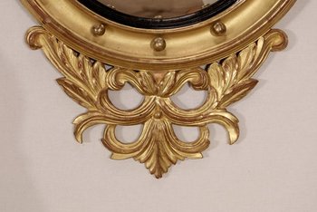 Gilded Wood Witch Mirror, Empire style - Mid 20th century