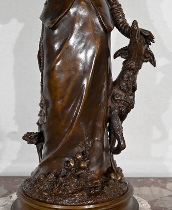 Important Bronze " The elegant lady and her dog ", by A. Gaudez - End of XIXth century