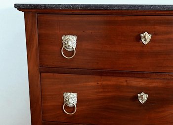 Small Cuban mahogany chest of drawers, Return from Egypt Empire - Early 19th century