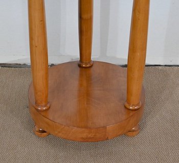 Pair of small cherry wood pedestal tables, Empire style - Mid 20th century