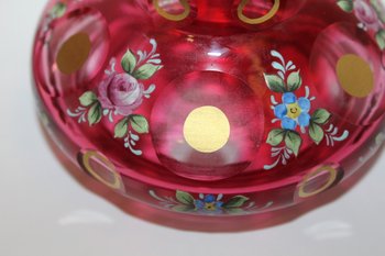 Candy box in crystal with painted decoration around 1880