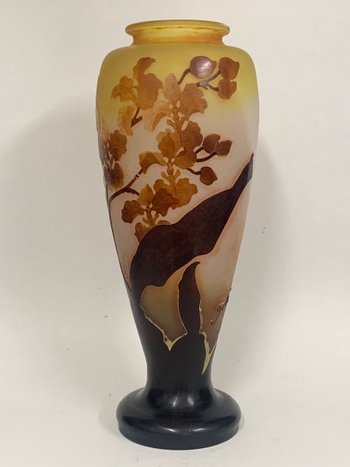 Gallé, Vase Au Décor De l'Orchidée Oncidium