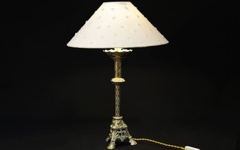 Paire De Lampes En Bronze Néogothique, XIXème siècle 