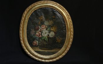 Huile sur toile  Nature morte  XVIIème siècle 