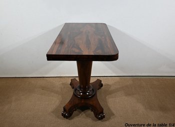 Rosewood veneer console table, England - 1850