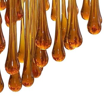 Lampadario Verre Coloré De Murano Goutte Orange