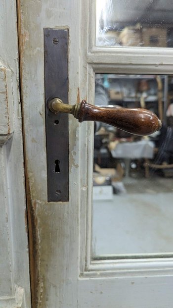 éléments De Boiserie En Bois Laqué XIXème (doubles Portes)