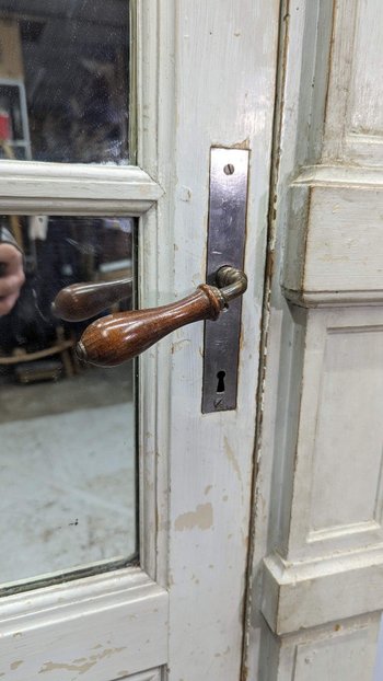 éléments De Boiserie En Bois Laqué XIXème (doubles Portes)