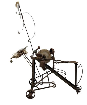 Kinetic And Automated Metal Sculpture By Michel Haillard