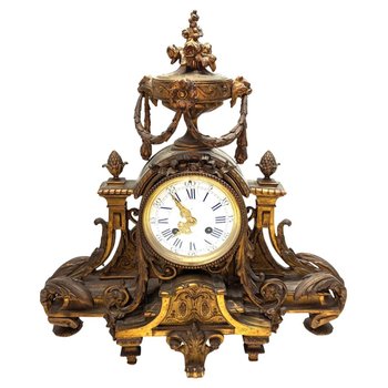 Louis XVI Style Gilt Bronze Mantel Clock