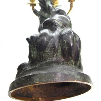 Cupid Bronze Green Patina Late Nineteenth Time