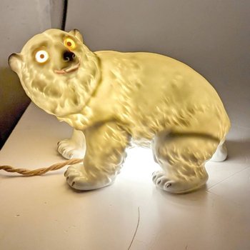 Set Of 3 Ceramic Bear Nightlights Art Deco 1930