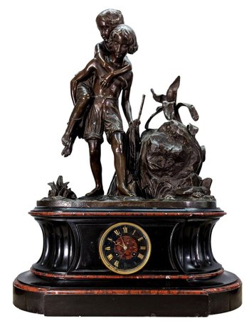 Garniture Bronze XIXème  Paul Et Virginie Par Charles  Cumberworth