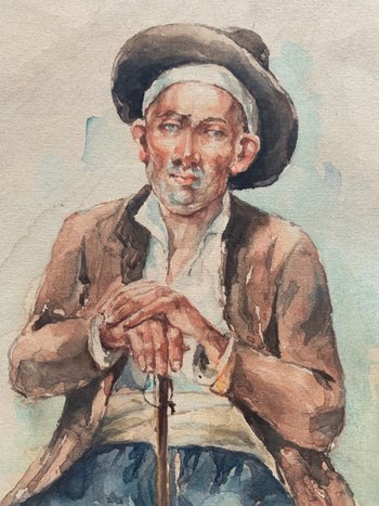 Aquarelle d’un paysan