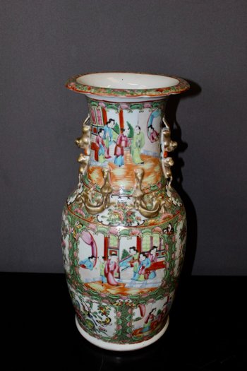 Paire de vases de Canton , Chine fin XIX