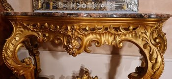 Large Gilded Wooden Console Napoleon III