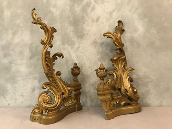 19th Century Louis XV Style Gilt Bronze Fireplace Decor